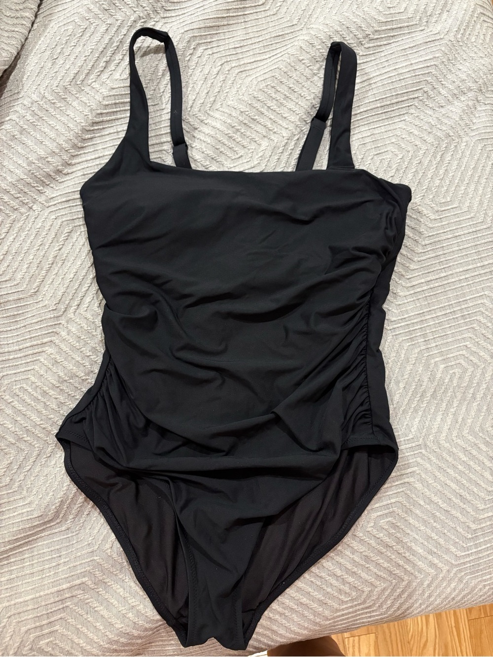 Athleta square neck swim suit- NWOT- L